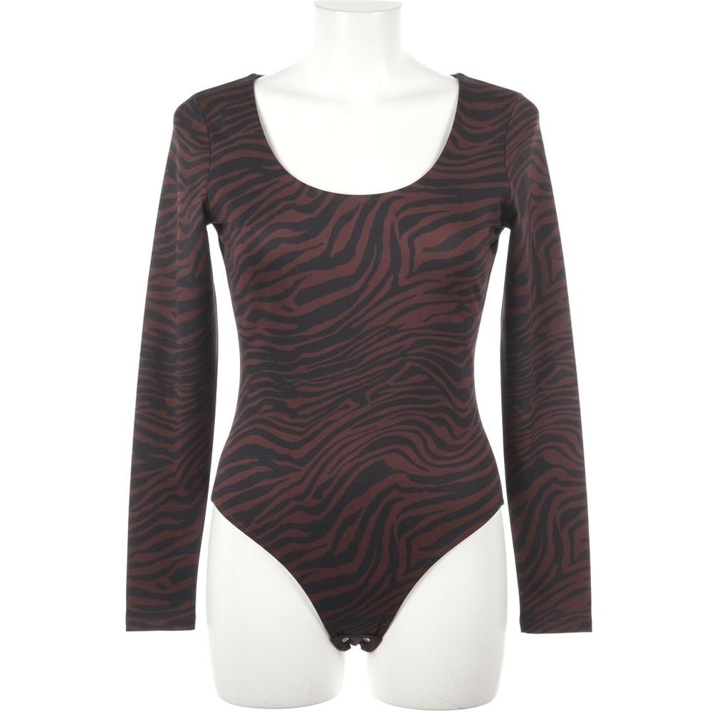 Express Body Contour Zebra Thong Bodysuit‎ Animal Print Stretch Top Layer S Club